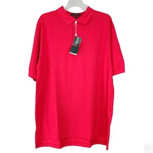 Vintage 90s‎ Cross Creek Polo Shirt Made in USA Red Cotton Golf Polo Size L NWT